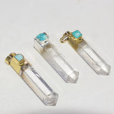Clear Quartz Crystal Pendant Hexagonal Jewelry for Women
