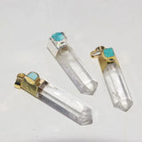 Clear Quartz Crystal Pendant Hexagonal Jewelry for Women