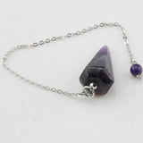 Pink Quartz Crystal Hexagon Pyramid Reiki Pendulum Pendant
