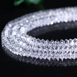 Rock Quartz Beads Faceted Rondelle Clear Crystal Loose Beads