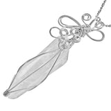 Quartz Point Pendant Wire Wrapped Rough Stone Charms