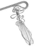 Quartz Point Pendant Wire Wrapped Rough Stone Charms