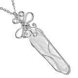 Quartz Point Pendant Wire Wrapped Rough Stone Charms