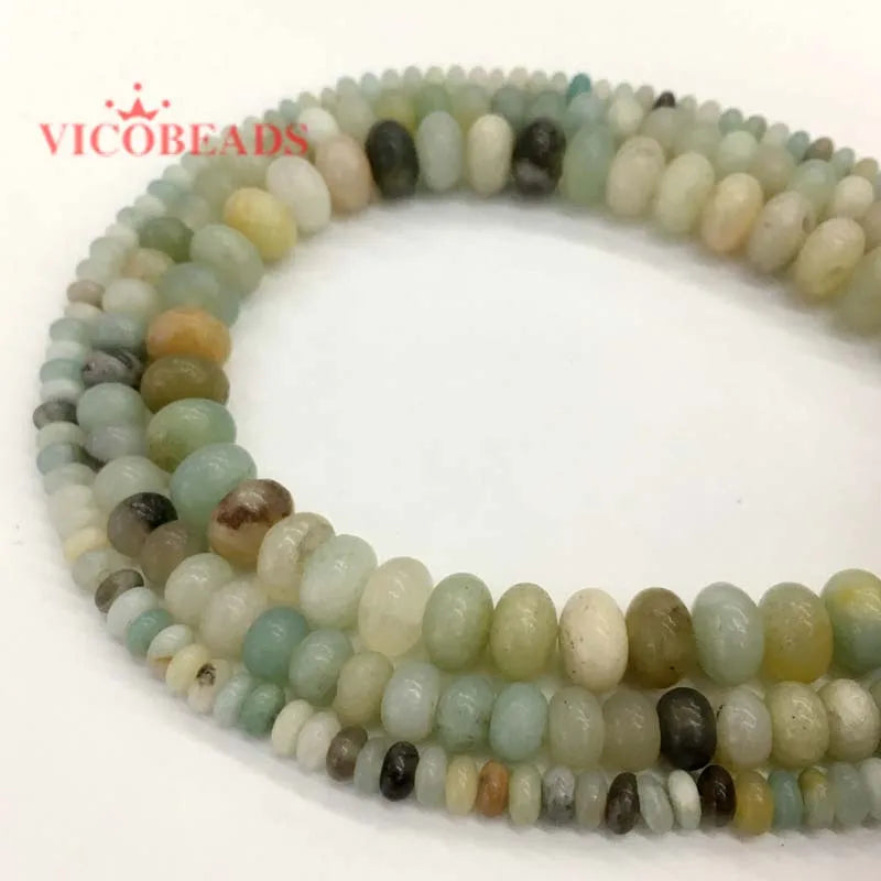 Amazonite Rondelle Stone Spacer Beads 15inches