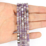 15'' Strand 4x2MM Amethysts Opal Beads Round Bead Pink Quartz Amazonite