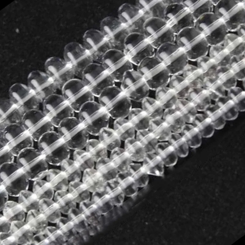 Clear Quartz Rondelle Heishi Beads for Jewelry Making 15''