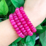 Fuschia Jade Stone 5x8mm Abacus Spacer Beads for Jewelry Making