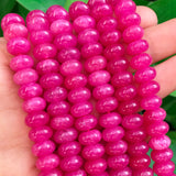 Fuschia Jade Stone 5x8mm Abacus Spacer Beads for Jewelry Making