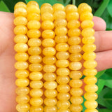5x8mm Yellow Jades Abacus Round Spacer Beads for Jewelry DIY