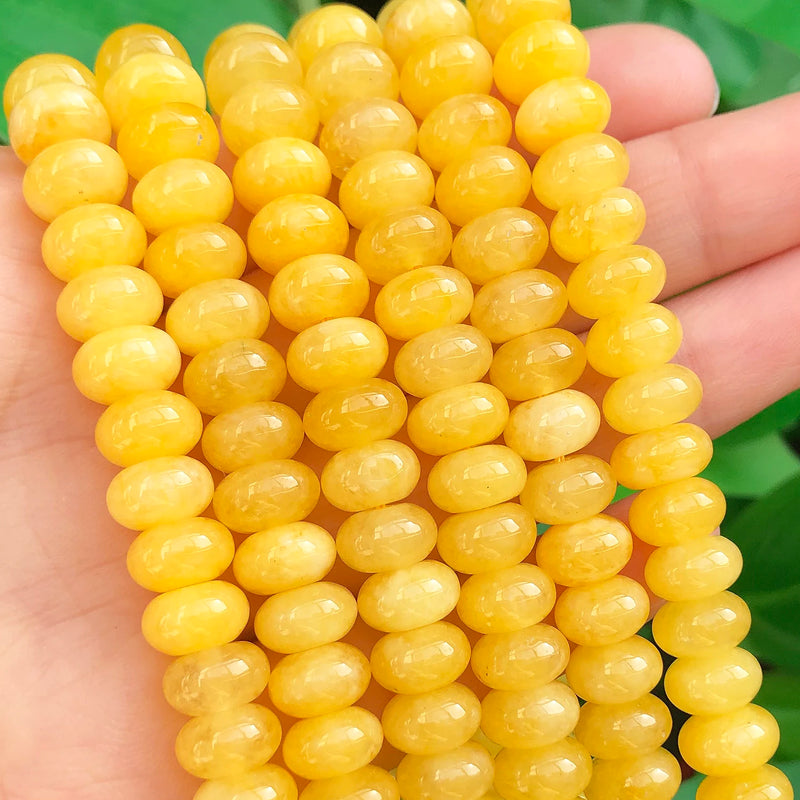 5x8mm Yellow Jades Abacus Round Spacer Beads for Jewelry DIY
