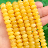 5x8mm Yellow Jades Abacus Round Spacer Beads for Jewelry DIY
