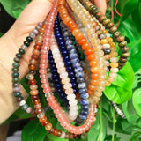 Natural Stone Beads Abacus Quartz Agates Labradorite Lapis Loose Beads
