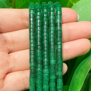 Green Agates Rondelle Stone Beads Wheel Spacer Beads 15''