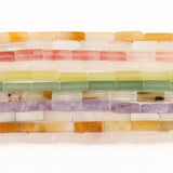 13x4mm Rose Crystal Square Tube Beads 15''