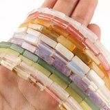 13x4mm Rose Crystal Square Tube Beads 15''