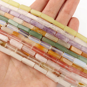 13x4mm Rose Crystal Square Tube Beads 15''