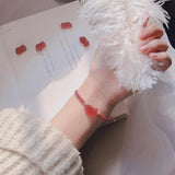 Natural Rose Crystal PiXiu Bracelet Quartz Beaded Bangle Bracelet