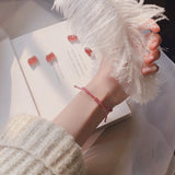 Natural Rose Crystal PiXiu Bracelet Quartz Beaded Bangle Bracelet