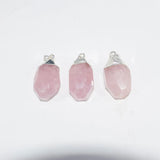 Rose Crystal Quartz Point Pendant for Women Necklace