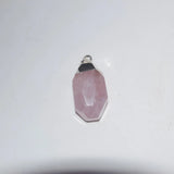 Rose Crystal Quartz Point Pendant for Women Necklace