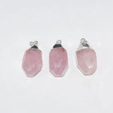 Rose Crystal Quartz Point Pendant for Women Necklace