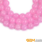 Natural Rose Pink Jades Faceted Round Beads 15in Strand for Jewelry Making