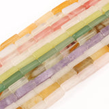 Rose Pink Quartz Crystal Jade Tube Beads 13x4mm 15''