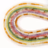 Rose Pink Quartz Crystal Jade Tube Beads 13x4mm 15''