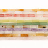 Rose Pink Quartz Crystal Jade Tube Beads 13x4mm 15''