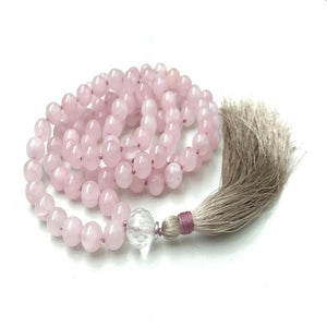 Rose Quartz 108 Beads Tassel Necklace Chakra Wrist Cuff