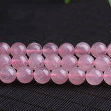 Rose Quartz Round Gemstone Beads for Jewelry Making 15inch