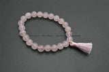 Rose Quartz Stone Beads Tassel Bracelet