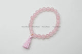 Rose Quartz Stone Beads Tassel Bracelet