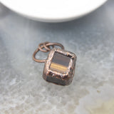 Rose Quartz Aventurine Amethyst Tiger Eye Square Stone Pendants