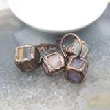 Rose Quartz Aventurine Amethyst Tiger Eye Square Stone Pendants
