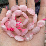 Rose Quartz Faceted Oval Beads 15'' DIY Loose Beads