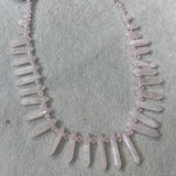 Rose Quartz Sticks Crystal Point Shape Beads 15'' DIY Loose Beads
