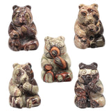 Rose Quartz Bear Healing Crystal Statue Hand-Carved Animal Figurine