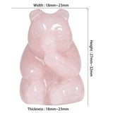 Rose Quartz Bear Healing Crystal Statue Hand-Carved Animal Figurine
