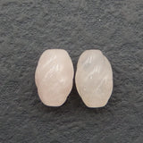 Rose Quartz Carved High Earrings Bead 15x10mm