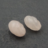 Rose Quartz Carved High Earrings Bead 15x10mm