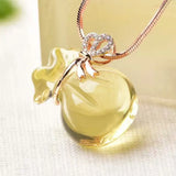 Rose Quartz Citrine Amethyst Crystal Pendant Necklace