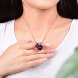 Rose Quartz Citrine Amethyst Crystal Pendant Necklace