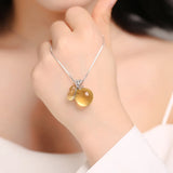 Rose Quartz Citrine Amethyst Crystal Pendant Necklace