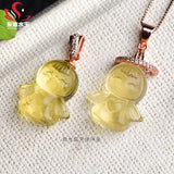 Rose Quartz Citrine Amethyst Angel Pendant Necklace Women Men Jewelry