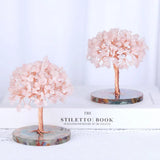 Rose Quartz Crystal Money Tree Feng Shui Room Decor