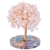 Rose Quartz Crystal Money Tree Feng Shui Room Decor