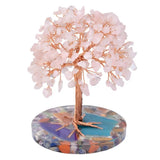 Rose Quartz Crystal Money Tree Feng Shui Room Decor
