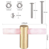 Rose Quartz Cabinet Drawer Pulls Knobs Brass Handle Hooks