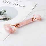 Rose Quartz Face Roller Body Massager Healing Crystal Pink Gua Sha Set